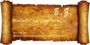Borbély Zamfira névjegykártya